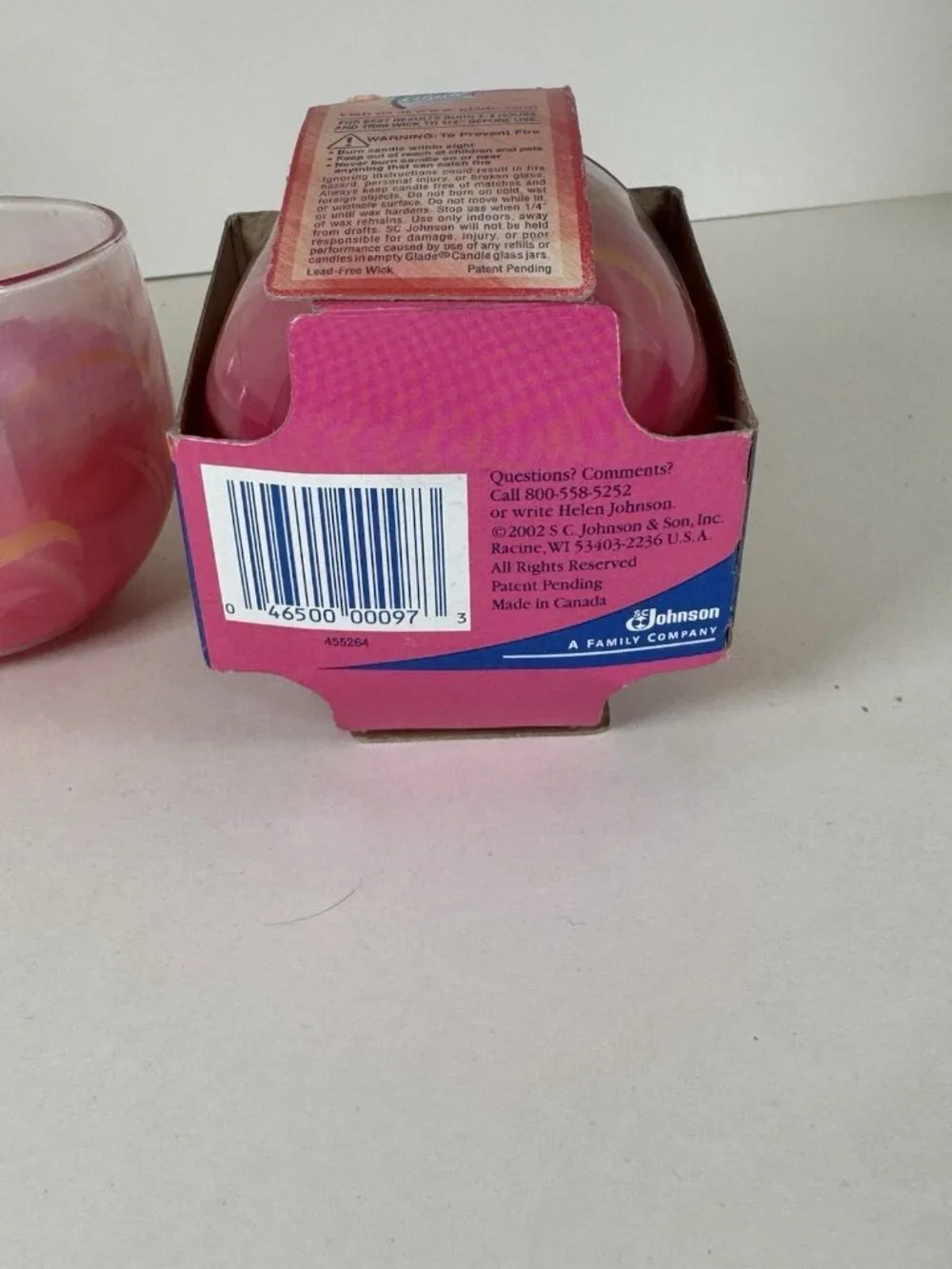 Vintage Glade Candle Scents Jar Strawberries & Cream New in Package NOS 2002 Y2K